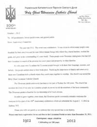 October 1, 2012: Parish News