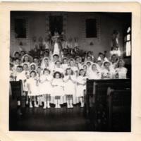 Girls at Mary Days, in church prior to Iconostasis