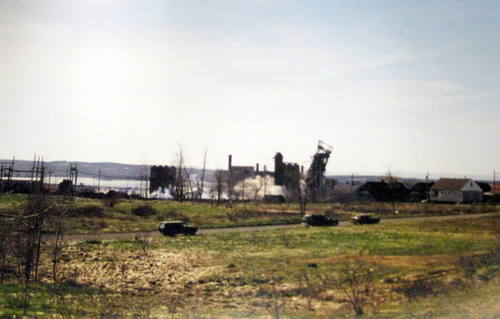 The demolition of the Steel Plant was photographed by Frank Starzomski and included in his family's scrapbook album commemorating his father Joseph Starzomski.