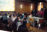 Photograph of children making pysanky