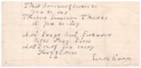 Greeting from Lena Kuna and a cookbook name on the back, and address on the back.